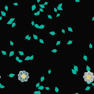 Çiçekler ve yapraklarla kusursuz bir desen.