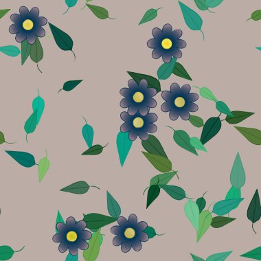 Çiçek yaprakları, çiçekler duvar kağıtları, vektör illüstrasyonları..