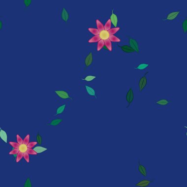 Çiçekler ve yapraklarla kusursuz bir desen.