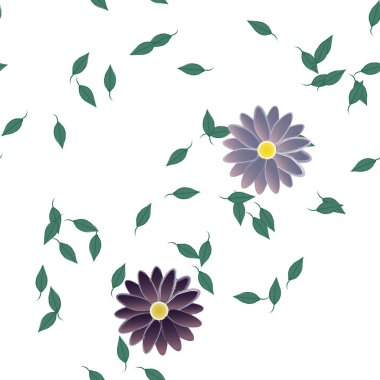 Çiçek yaprakları, çiçekler duvar kağıtları, vektör illüstrasyonları.