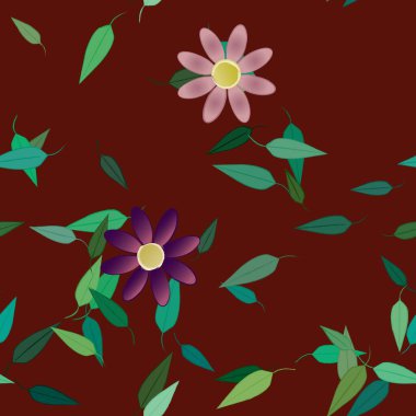 Çiçek yaprakları, çiçekler duvar kağıtları, vektör illüstrasyonları.