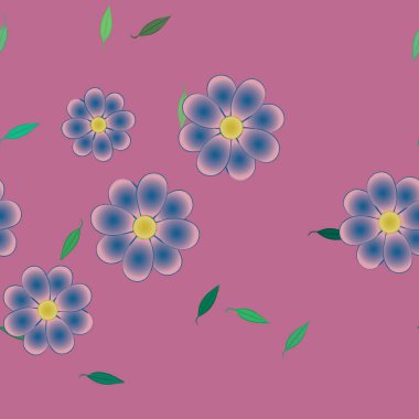 güzel botanik arka plan, çiçek vektör illüstrasyonu