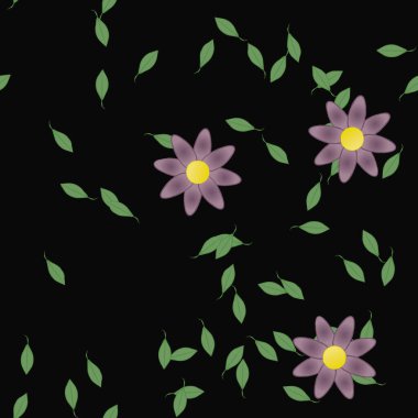 Bitki örtüsü arka planı, çiçek vektör illüstrasyonu