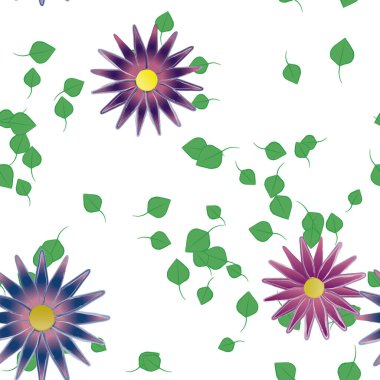 yaz çiçekleri arka plan, vektör illüstrasyonu