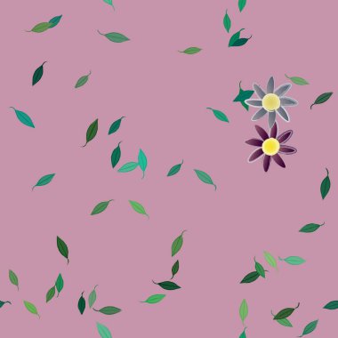 Çiçek yaprakları, çiçekler duvar kağıtları, vektör illüstrasyonları.