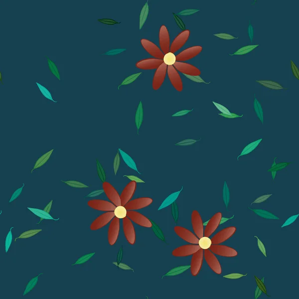 Botaniczne Kwiaty Wzór Tło Wektor Kwiatowy Ilustracja — Wektor stockowy