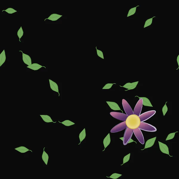 Διάνυσμα Αδιάλειπτη Μοτίβο Λουλούδια Και Φύλλα — Διανυσματικό Αρχείο
