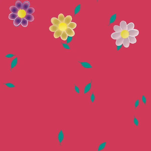 Flores Verano Fondo Vector Ilustración — Vector de stock