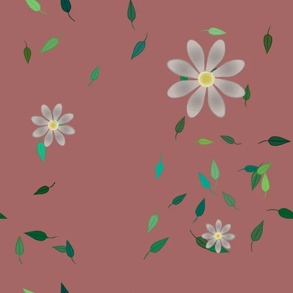 Abstracto Flores Botánicas Patrón Fondo Vector Floral Ilustración — Archivo Imágenes Vectoriales