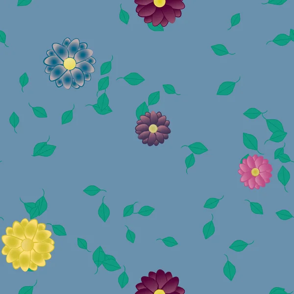 Feuillage Fleurs Fleur Papier Peint Illustration Vectorielle — Image vectorielle