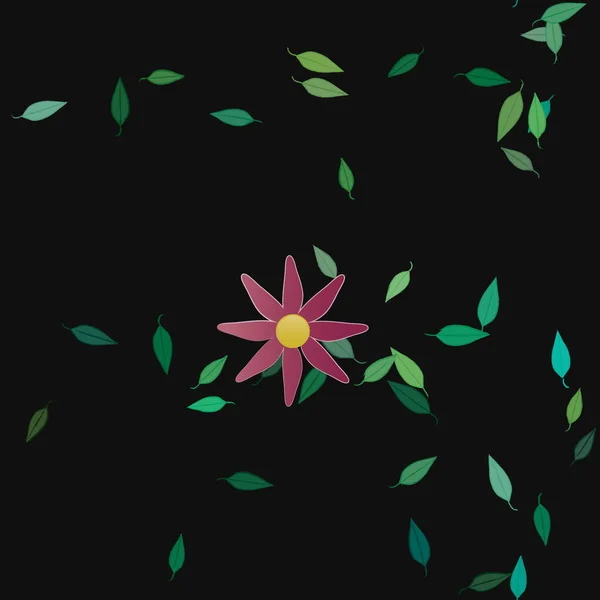 花や葉でベクトルシームレスなパターン — ストックベクタ