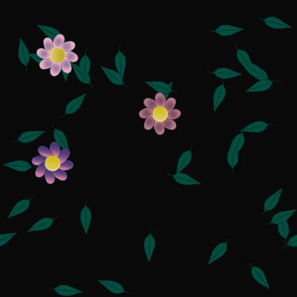 Flores Florecen Fondo Pantalla Vector Ilustración — Archivo Imágenes Vectoriales