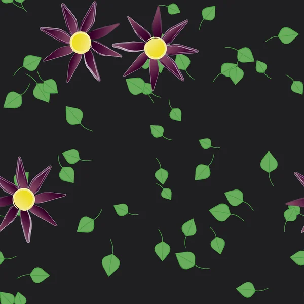 Fundo Padrão Flores Botânicas Ilustração Vetorial Floral — Vetor de Stock