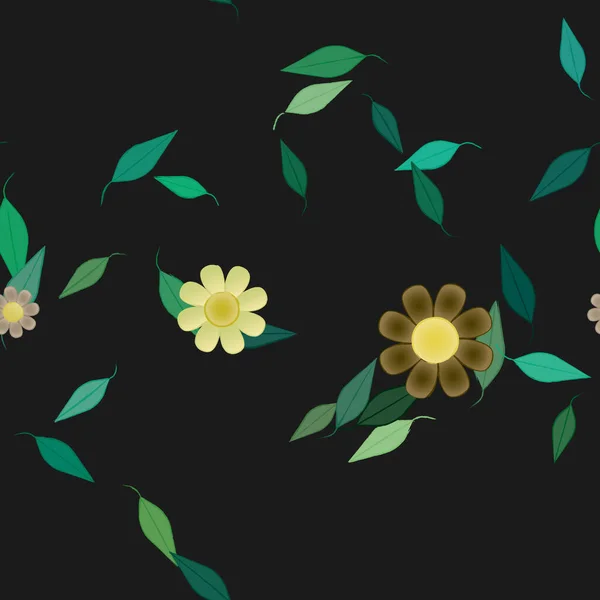 Blad Blommor Blomma Tapet Vektor Illustration — Stock vektor