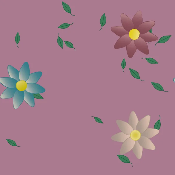 Letní Květiny Pozadí Vektorové Ilustrace — Stockový vektor