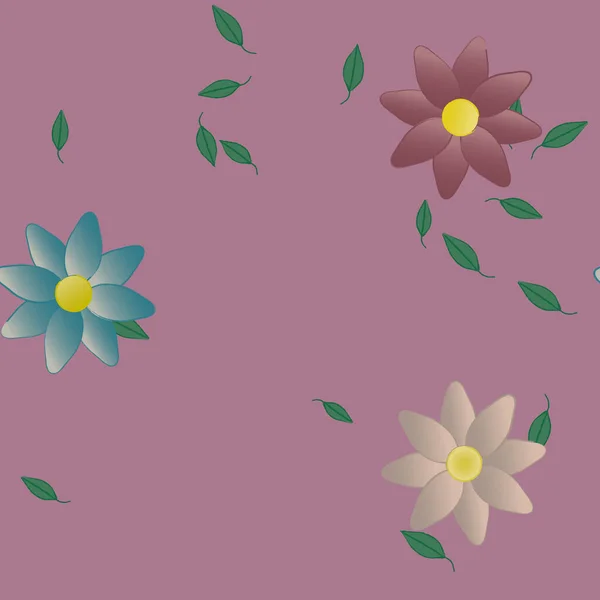 Flores Verano Fondo Vector Ilustración — Vector de stock