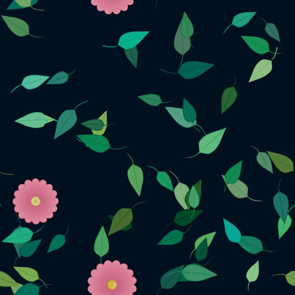 Nahtlose Blumen Blühen Tapete Vektorillustration Schöne Botanische Hintergrund — Stockvektor