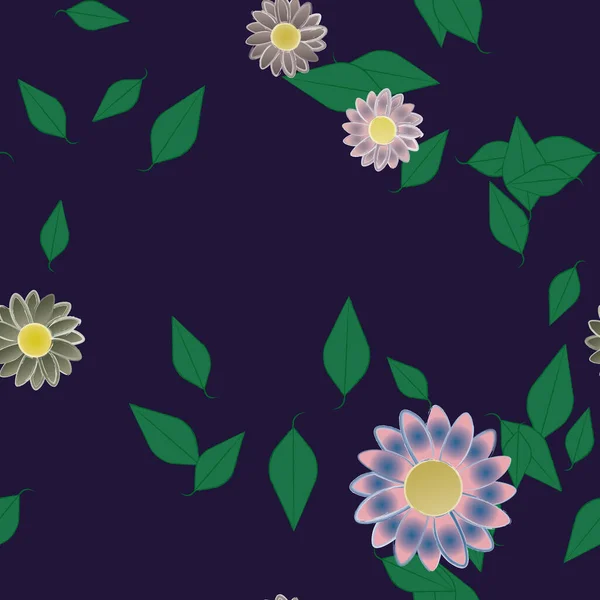 Flores Verano Fondo Vector Ilustración — Archivo Imágenes Vectoriales