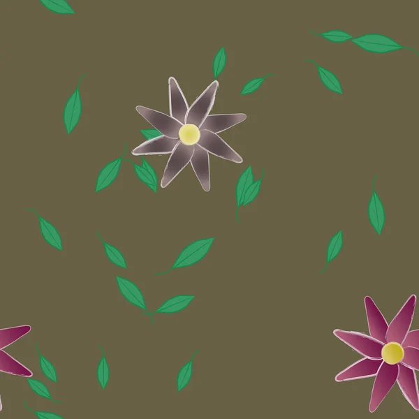 Feuillage Fleuri Papier Peint Fleuri Fleurs Illustration Vectorielle — Image vectorielle