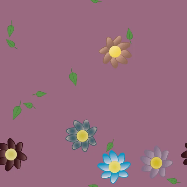 Flores Florecen Fondo Pantalla Vector Ilustración Hermoso Fondo Botánico — Archivo Imágenes Vectoriales