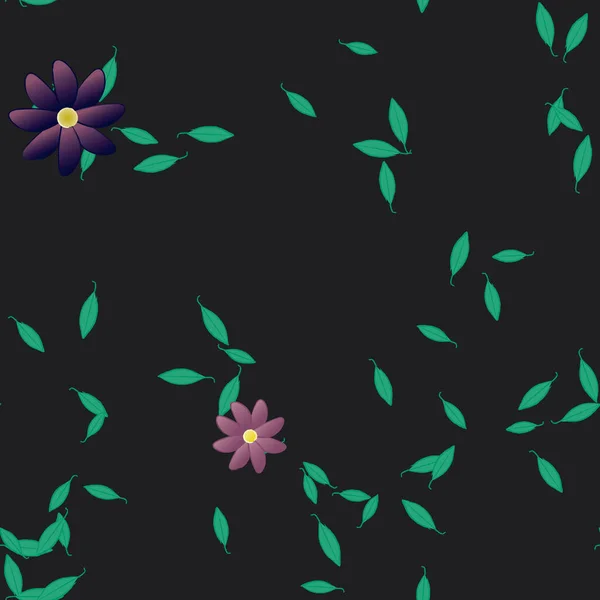 Fundo Botânico Floral Flores Ilustração Vetorial — Vetor de Stock