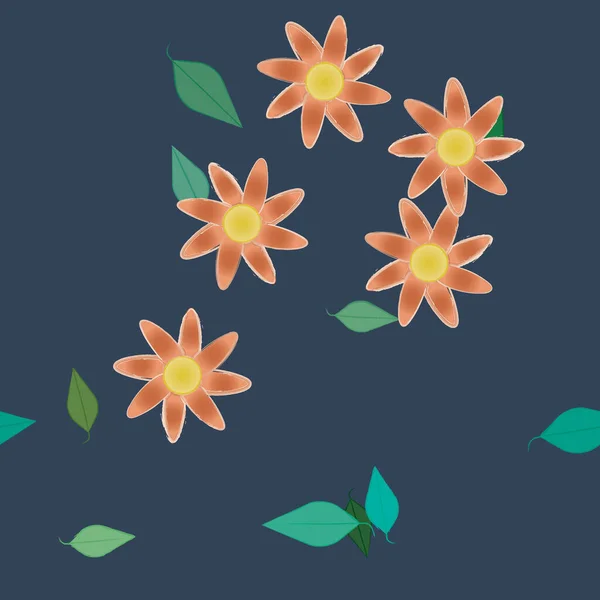 Flores Verão Fundo Ilustração Vetorial — Vetor de Stock