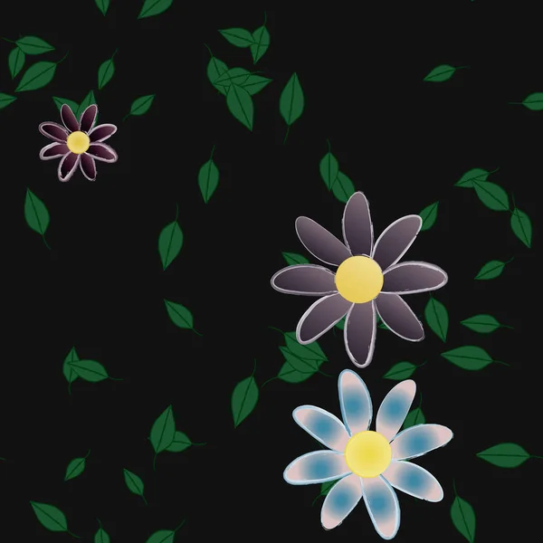 Blommor Vektor Illustration Vacker Botanisk Bakgrund — Stock vektor