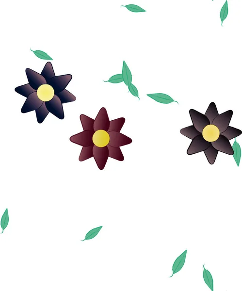 Flores Verano Fondo Vector Ilustración — Vector de stock