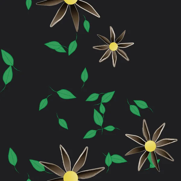 Floral Βοτανικό Υπόβαθρο Λουλούδια Διανυσματική Απεικόνιση — Διανυσματικό Αρχείο