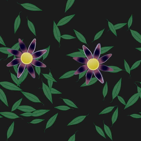 Flores Botánicas Patrón Fondo Vector Floral Ilustración — Archivo Imágenes Vectoriales