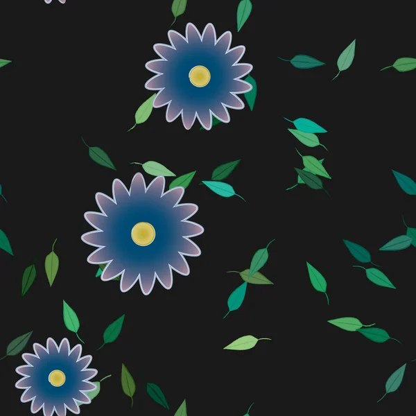 Follaje Flores Flores Florecen Fondo Pantalla Vector Ilustración — Vector de stock