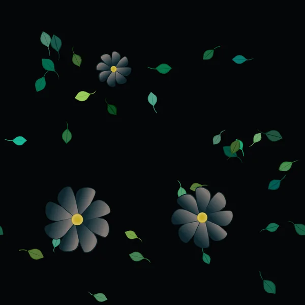 Vector Naadloos Patroon Met Bloemen Bladeren — Stockvector