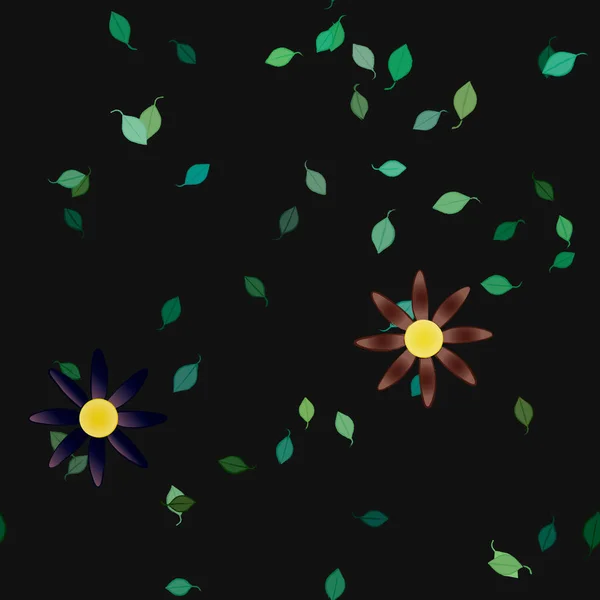 Квіти Розквітають Шпалери Векторні Ілюстрації Красивий Ботанічний Фон — стоковий вектор