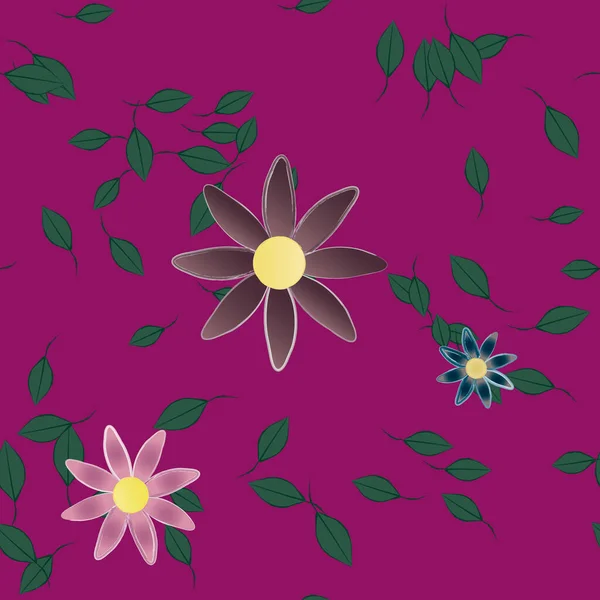 Beau Fond Motif Fleurs Botaniques Illustration Vectorielle Florale — Image vectorielle