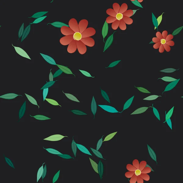 Bloesem Gebladerte Bloemen Bloei Behang Vector Illustratie — Stockvector