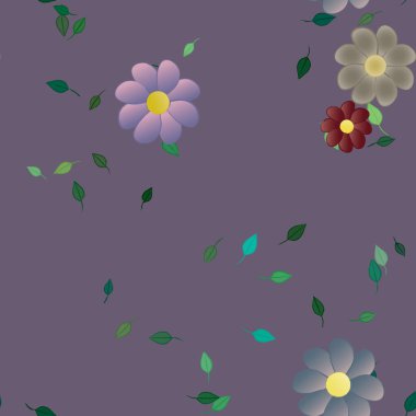 Çiçekler ve yapraklarla kusursuz bir desen.