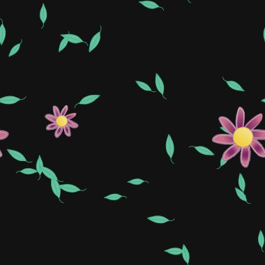 Çiçek yaprakları, çiçekler duvar kağıtları, vektör illüstrasyonları..