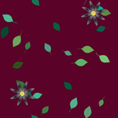 güzel botanik arka plan, çiçek vektör illüstrasyonu