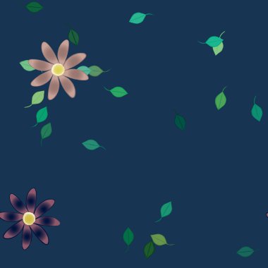 Çiçek yaprakları, çiçekler duvar kağıtları, vektör illüstrasyonları..