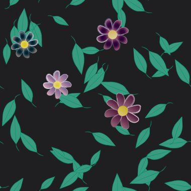 yaz çiçekleri arka plan, vektör illüstrasyonu