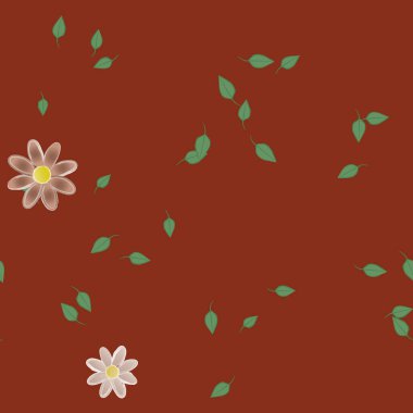 Çiçekler ve yapraklarla kusursuz bir desen.