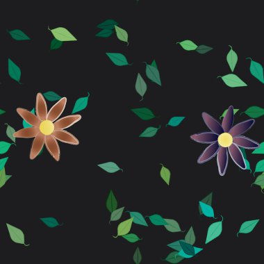 Çiçekler ve yapraklarla kusursuz bir desen.