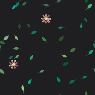 Çiçekler ve yapraklarla kusursuz bir desen.