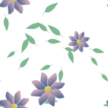 Çiçekler ve yapraklarla kusursuz bir desen.