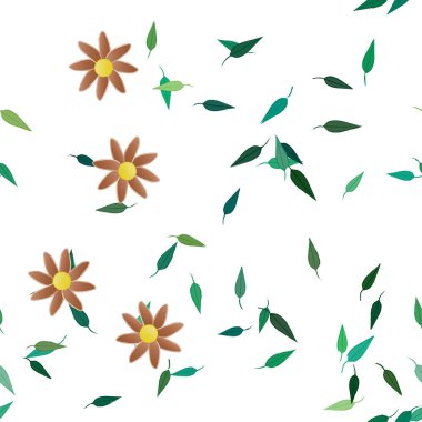 yaz çiçekleri arka plan, vektör illüstrasyonu