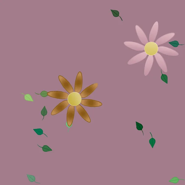 Bunga Musim Panas Latar Belakang Vektor Ilustrasi - Stok Vektor