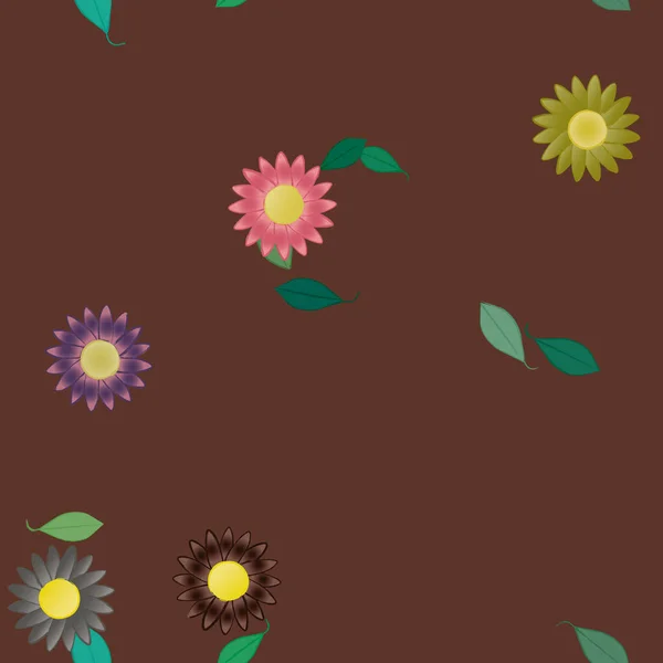 Flores Florecen Fondo Pantalla Vector Ilustración — Archivo Imágenes Vectoriales