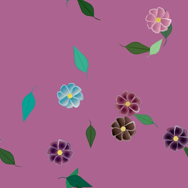 Blommig Botanisk Bakgrund Blommor Vektor Illustration — Stock vektor