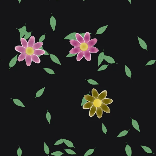 Botanische Blumen Muster Hintergrund Florale Vektor Illustration — Stockvektor