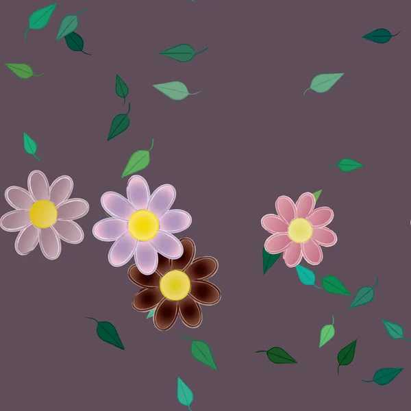 Kusursuz Çiçek Arkaplanı Çiçek Desenli Arkaplan Vektör Illüstrasyonu — Stok Vektör